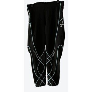 CWX Women's XS 3/4 Stabilyx Joint Compression Tights Black Light Blue 24" x 18"